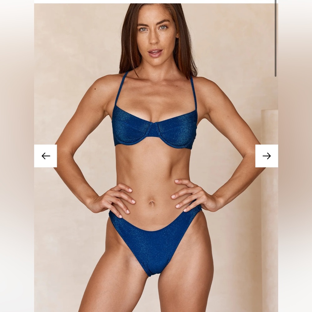 NWT Monday Swimwear Maui Top - Navy Shimmer